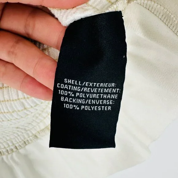 7 For All Mankind Womens Beige Smocked Square Neck Balloon Sleeve Mini Dress L - Picture 10 of 12